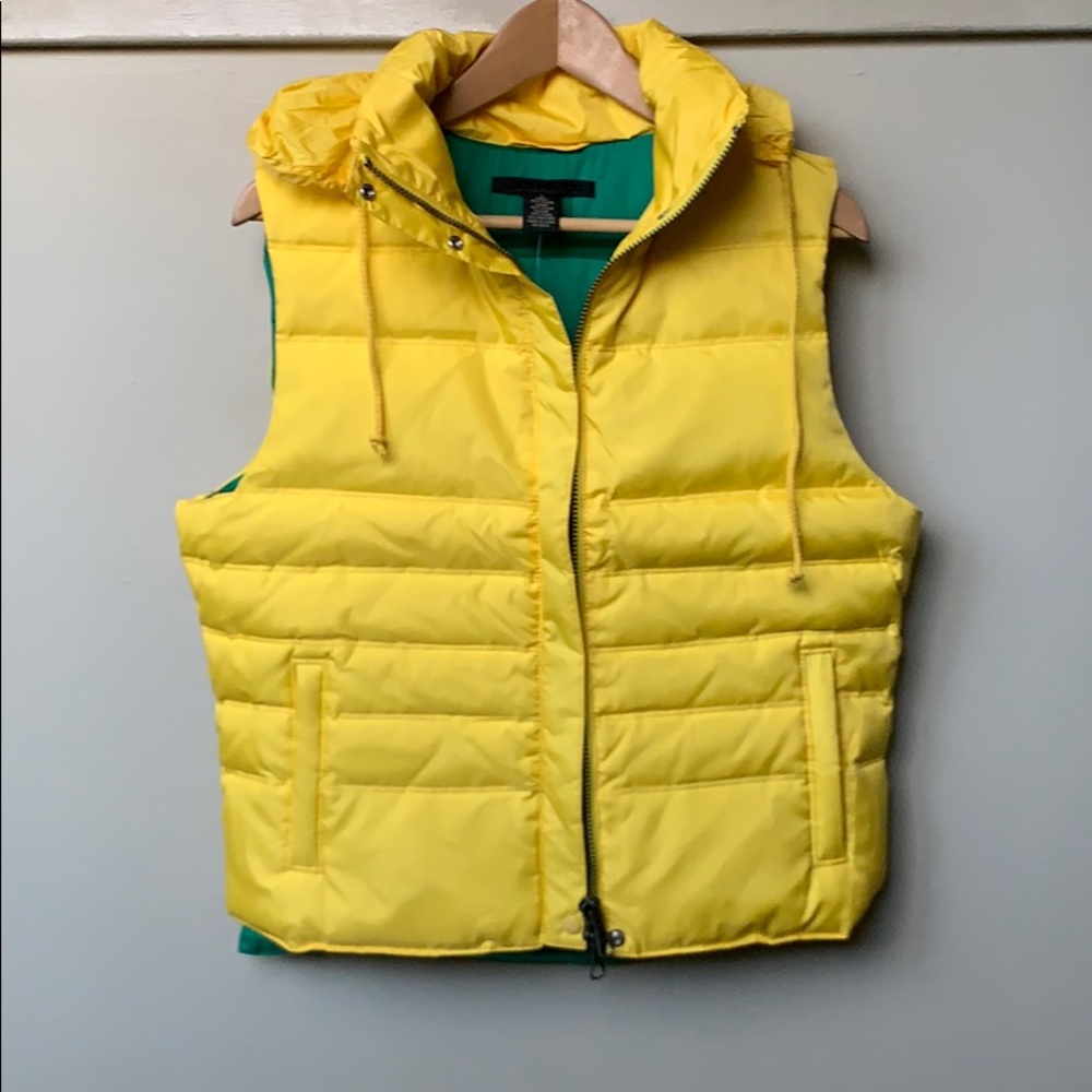 NEW Lucky Brand Down Quilted Puffer Yellow Vest L Zip unisex - Picture 3 of 15